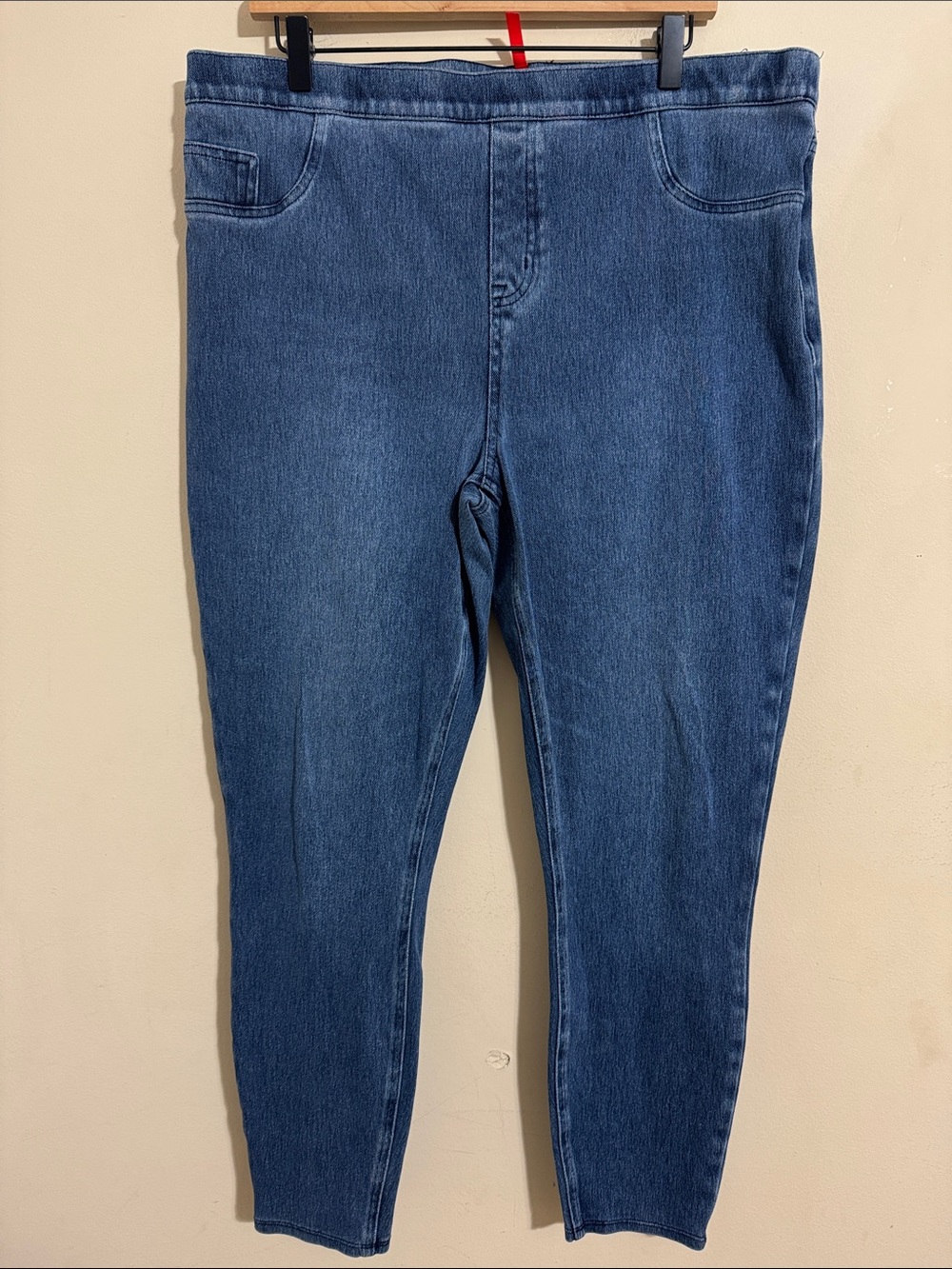 Spanx Plus Pull-On Skinny Jeggings Blue Womens 2X Comfort Casual Capsule Classic